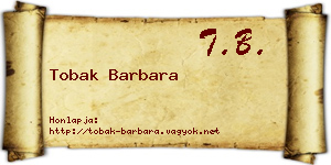 Tobak Barbara névjegykártya